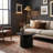 Romy Round Mango Wood Accent Table with Tapered Drum Base, Black