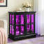 Vitrine Led Curio, vitrine avec tablettes réglables, bibliothèque au design rétro-1468796560