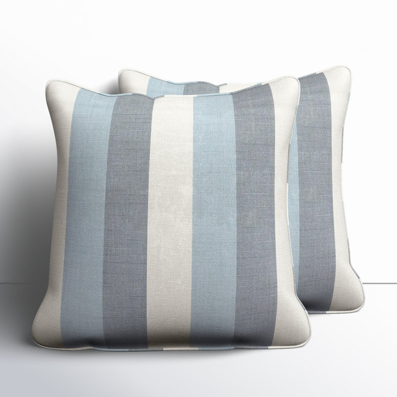 Housse et insert de coussin rectangulaire Tildi Sunbrella Lumber, 16 po x 16 po, Lin Direction