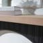 Modern Minimalist Console Table With Black Arch Base And Natural Wood Top