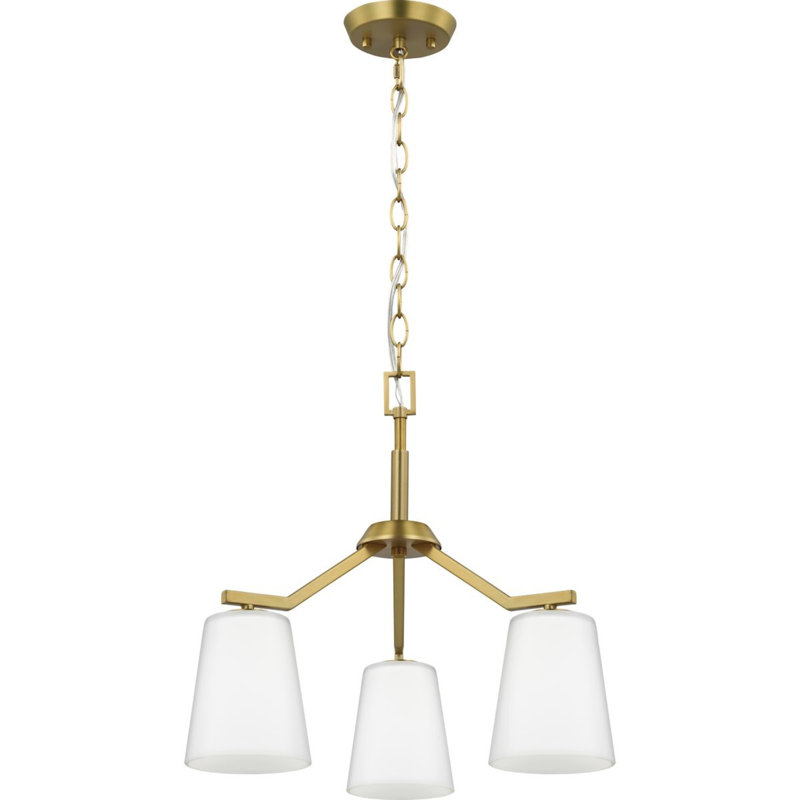 Lustre classique / traditionnel 3 lumières Shanka, Or brossé