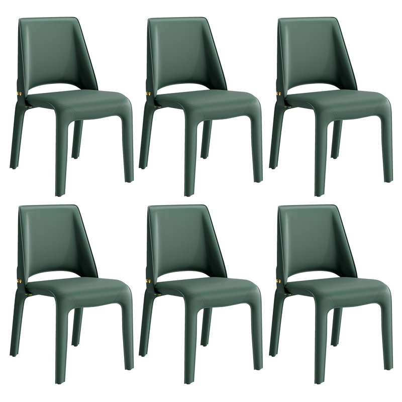 Vannes Vegan Leather Dining Chair, Green, 3, No Assembly Needed