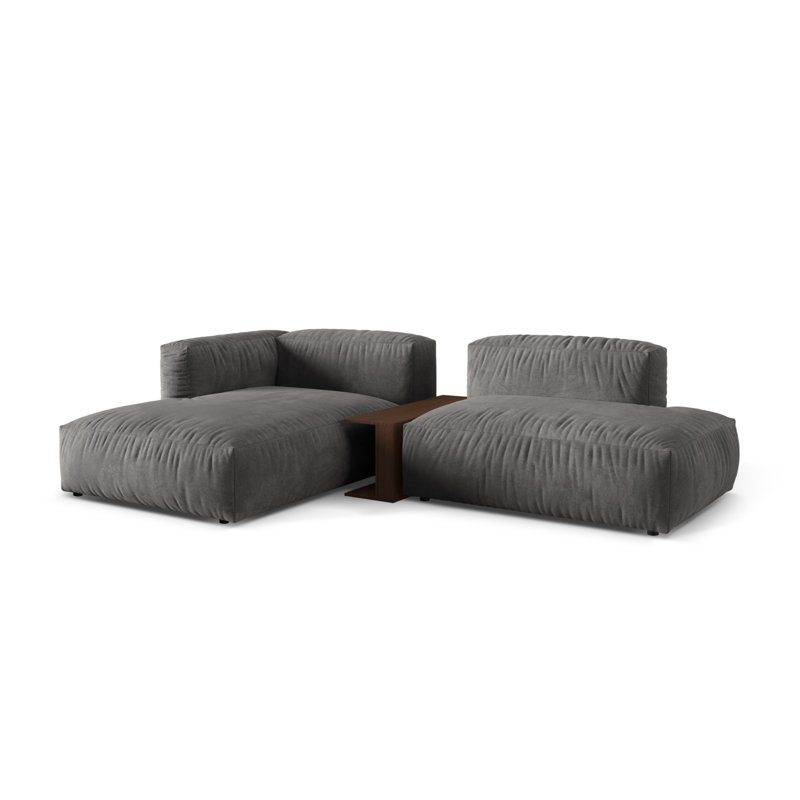 Bedar 2 Seater Velvet Corner Sofa , Grey