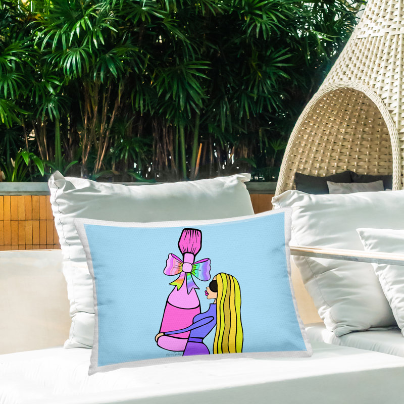 Coussin d'extérieur imprimé "Bista Fashionista" par Katie Conley