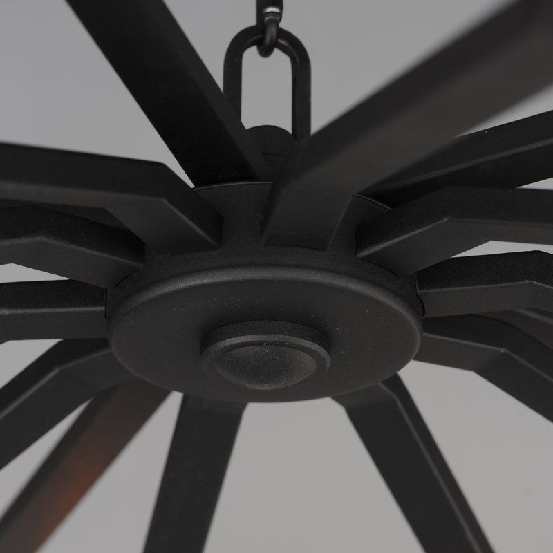 10 - Light Steel Drum Chandelier, Black