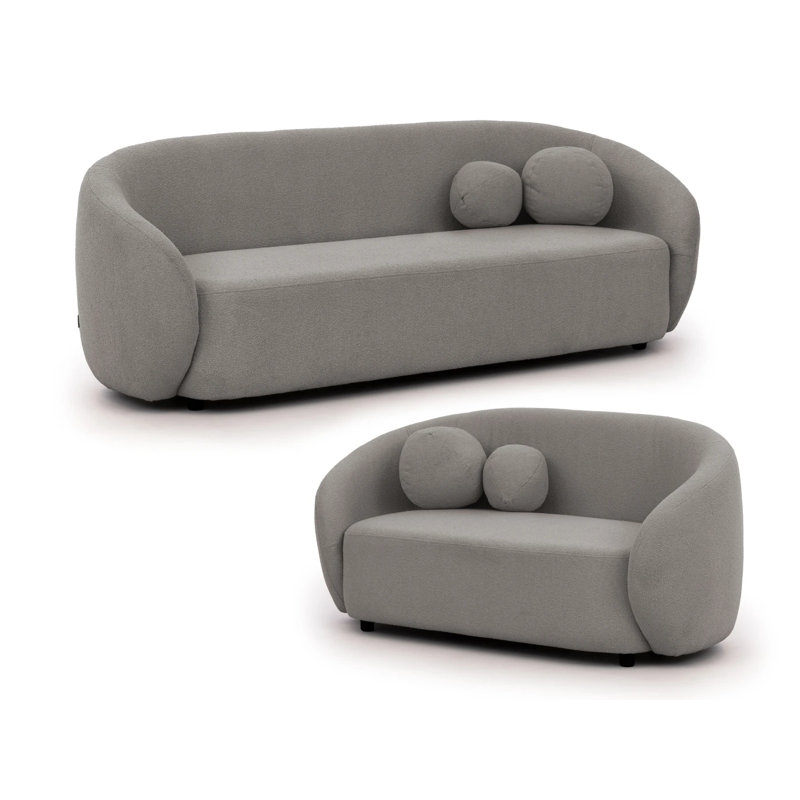Roundi 2 - Piece Living Room Set, Grey
