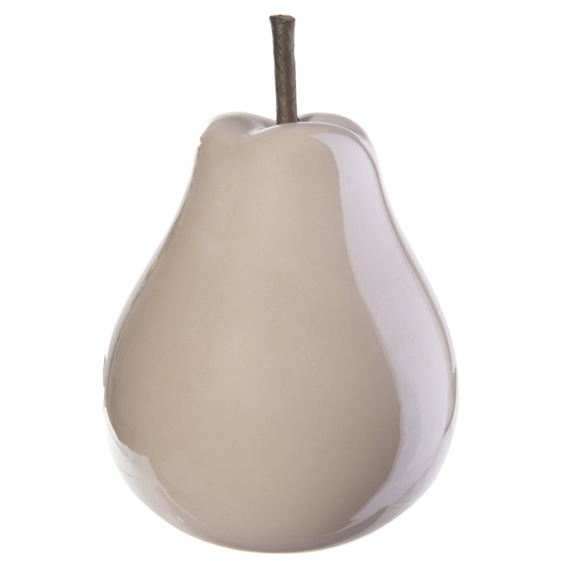 Figurine en céramique poire LG finition nacrée rose - H 7,50 po