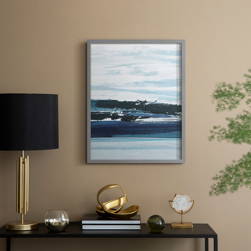 Reflections North Lake II Framed Print - Solid Wood, Gray, 21" H x 17" W