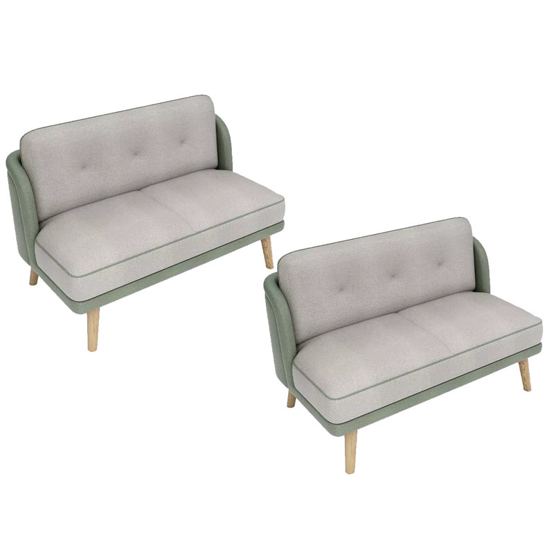 Ensemble de 2 divans-lits en tissu restaurant Tech, Vert / gris