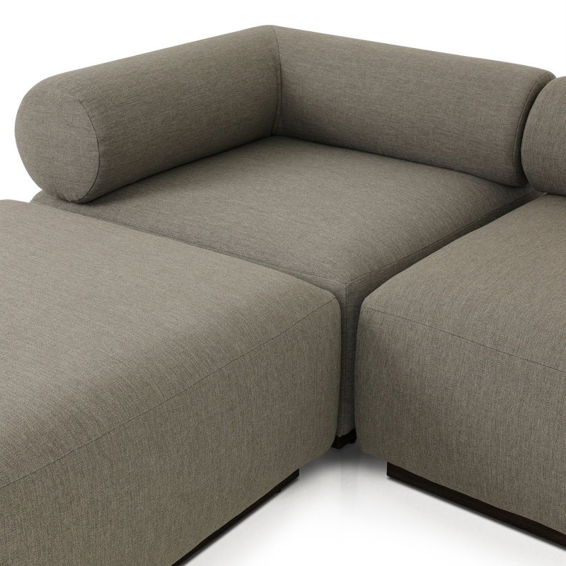 LENOX Modular Chaise Sectional, Brown Polypropylene/Olefin