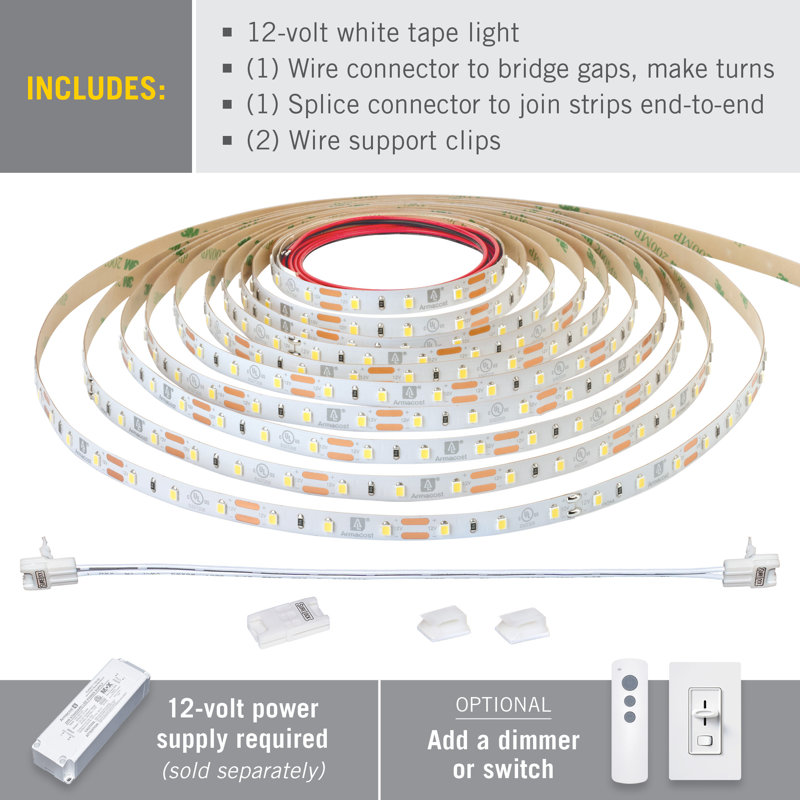 RibbonFlex Pro, 12 V, 6 500 K, 60 DEL / M, IP20, 10 M de bande pour éclairage sous l'armoire