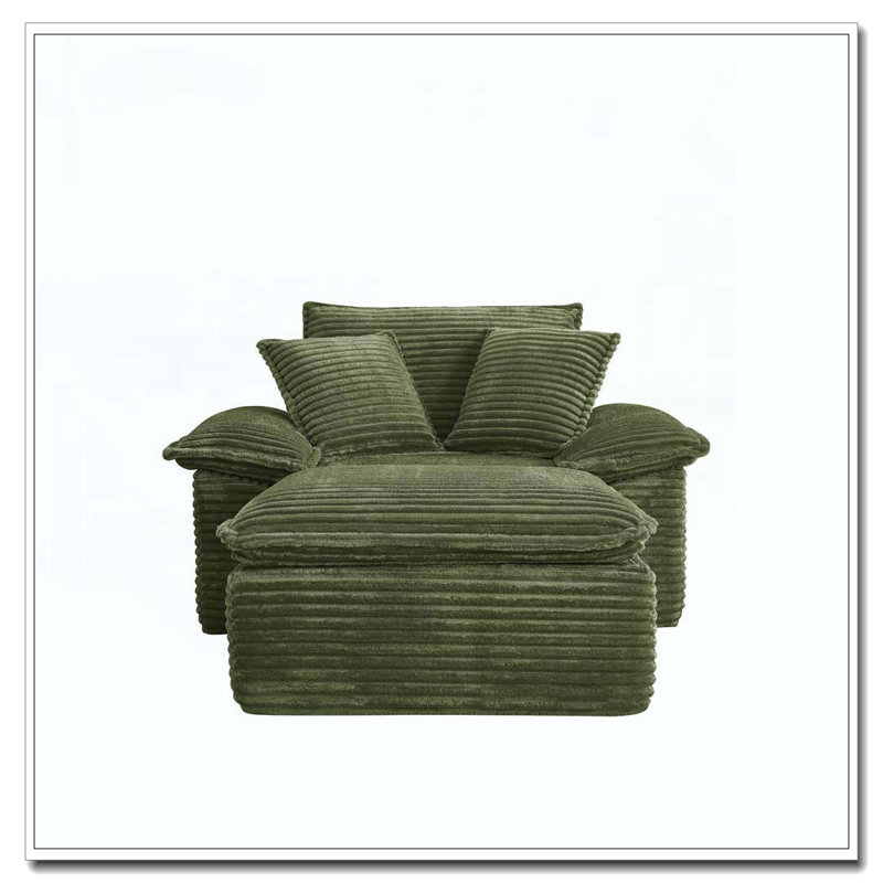 Fauteuil surdimensionné et demi 47 po, Vert