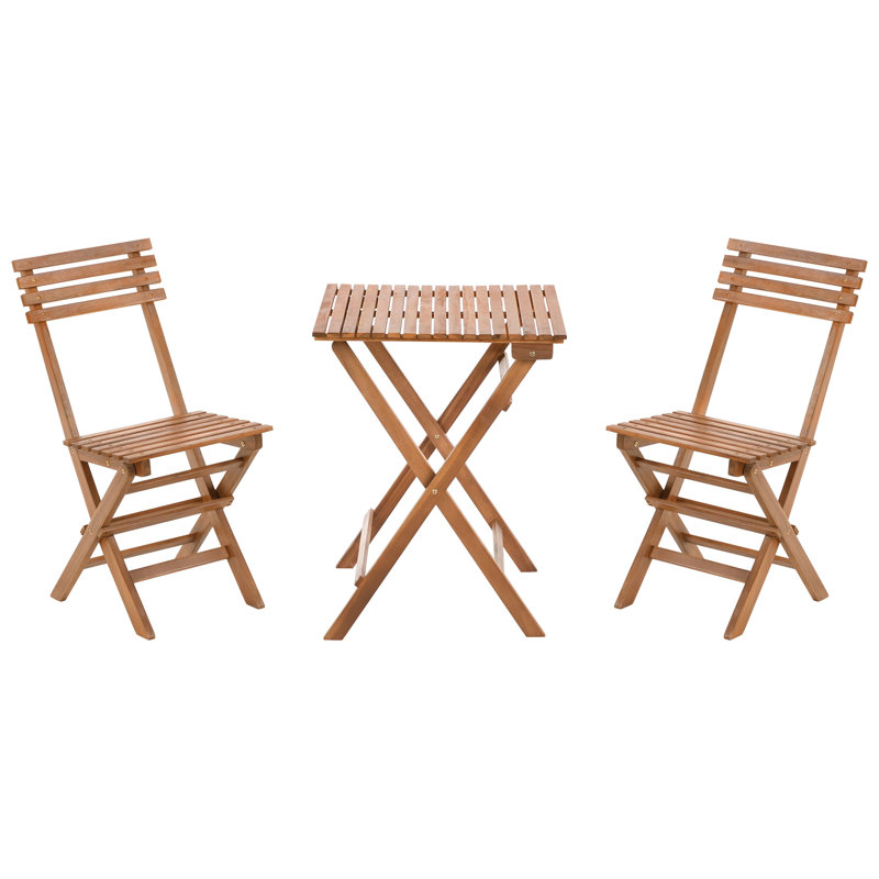 SOLAROLO 2 - Person Acacia Solid Wood Patio Dining Set Square Table