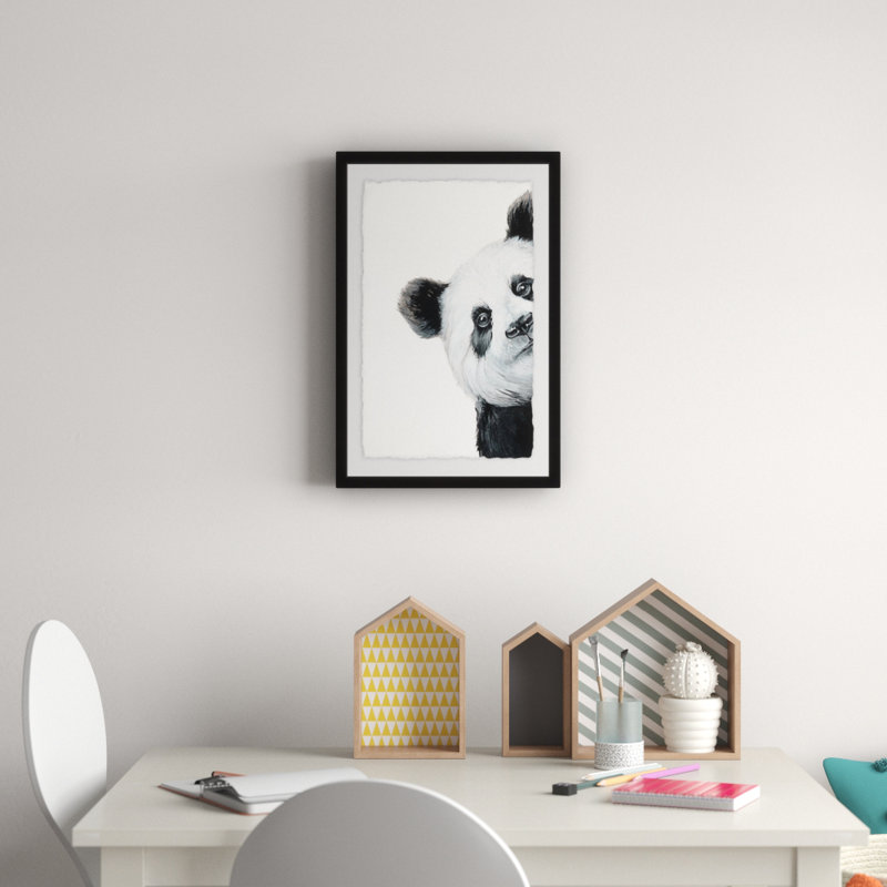 Abibat «Peekaboo Panda», reproduction encadrée, H 45 po x l 30 po x P 1,5 po
