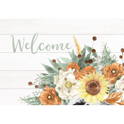 Welcome Sage Farmhouse Florals - Painting Print