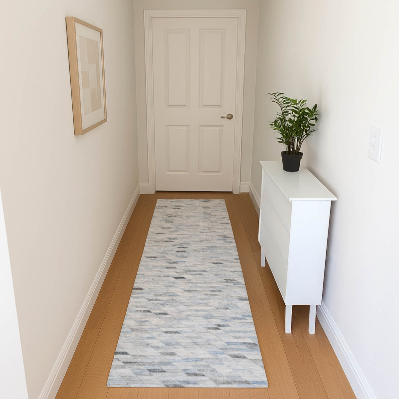 Premium Machine Washable Honig AMF1660 Geometric Rug, Runner 2'3" x 7'6"