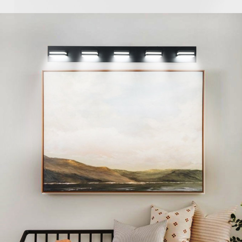 Dimmable LED Vanity Light Fixture 5500K, 5 Lights, Matte Black
