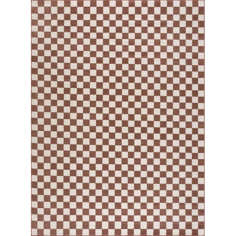 Tapis crème / blanc cassé / brun Chuby, Rectangulaire 8 pi x 10 pi, Brun