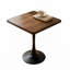Table tulipe carrée 27,6 po - Bord épaissi, piédestal en métal, style Mid-Century moderne (noyer)-1724155212