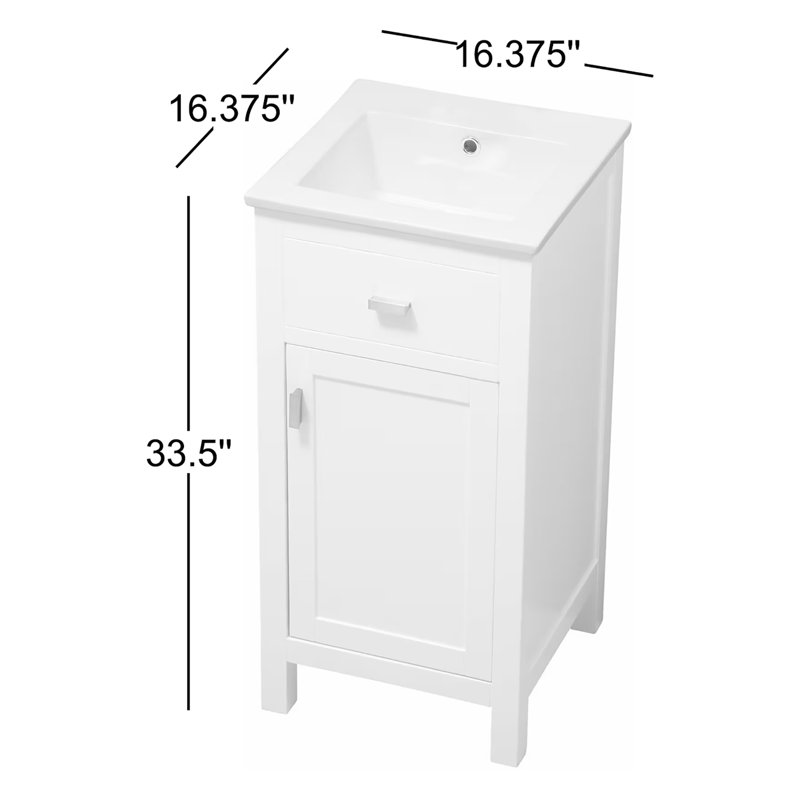Ensemble de meuble-lavabo simple 16 po Alessandro, Gris