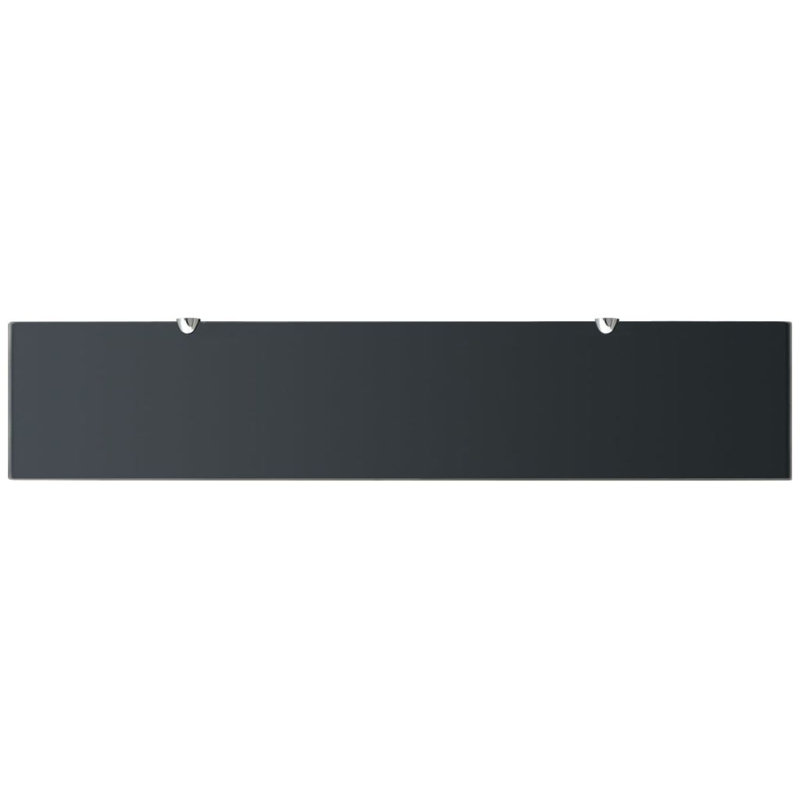 Glass Floating Shelf, Black, 0.8cm H x 60cm W x 20cm D