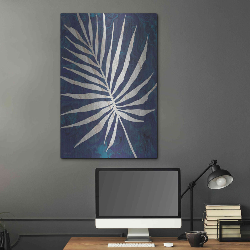 «Palm Leaf Navy» par Cindy Jacobs, H 36 po x l 24 po