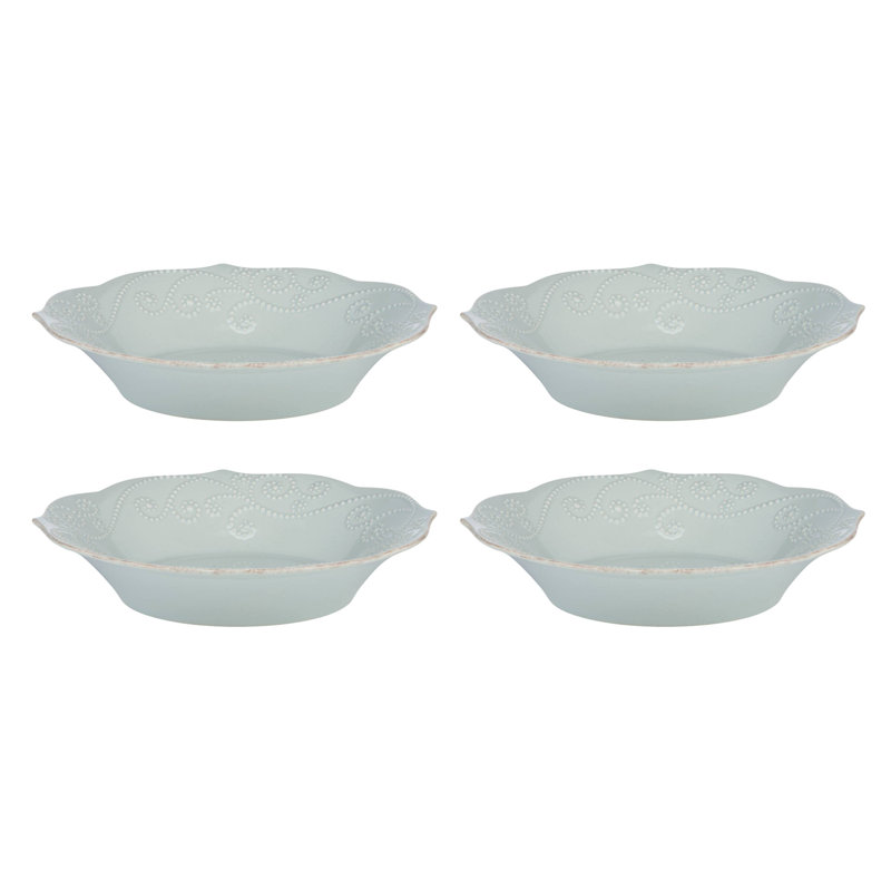 French Perle Ice Blue Pasta Bowls