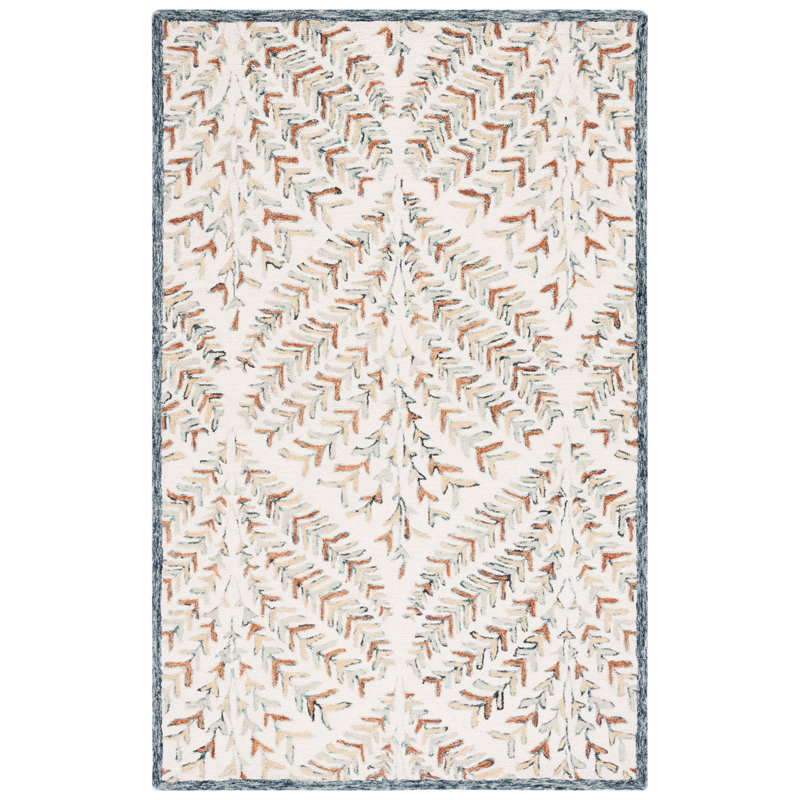 Tapis ivoire / vert Janeidy 208, Rectangle 8 pi x 10 pi