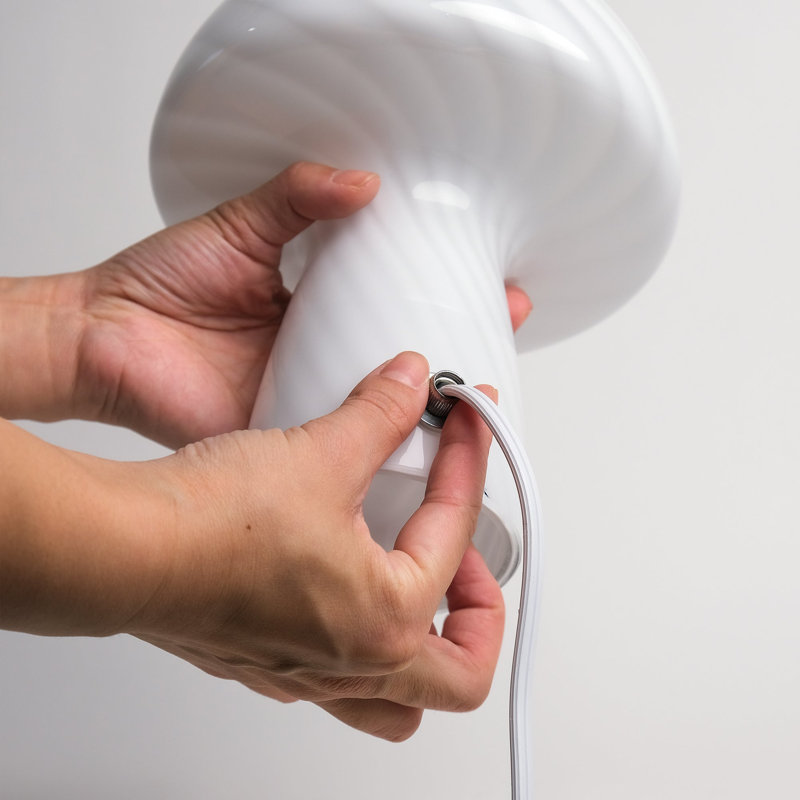 Petite lampe de table en verre, Blanc
