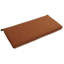 Outdoor bench cushion in terracotta brown with a side fabric tie
