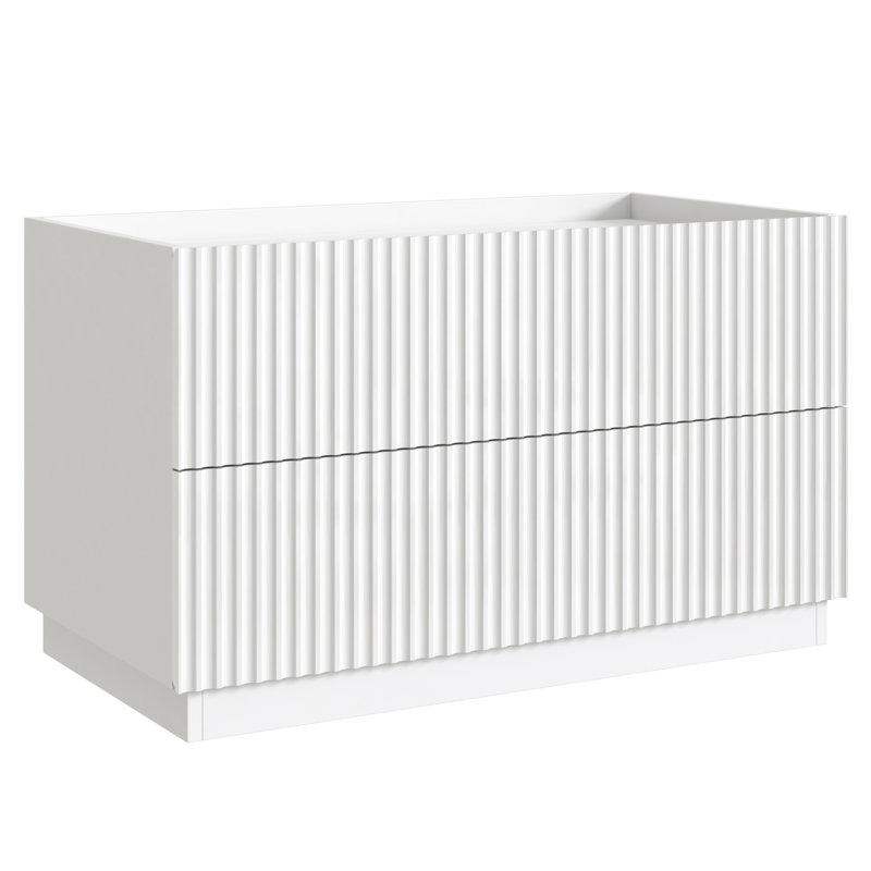 Bac de rangement empilable en bois cannelé de 76 cm de large, armoire de rangement modulaire avec tiroirs à glissières douces et portes à fermeture amortie