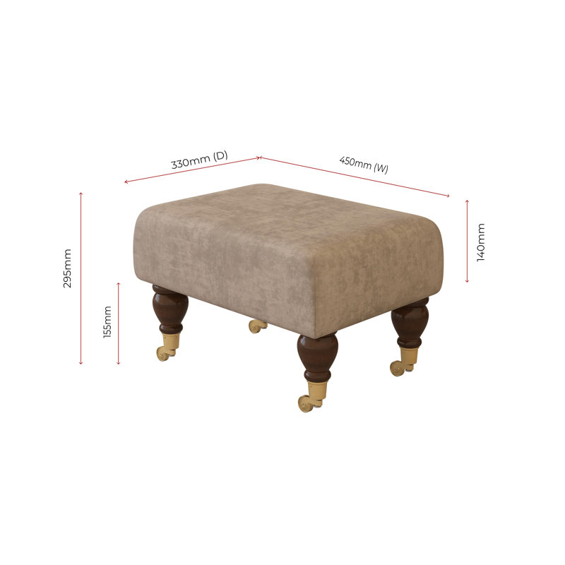 Autryville Wood Caster Leg - Plush, Mahogany, Velvet, Fog Grey
