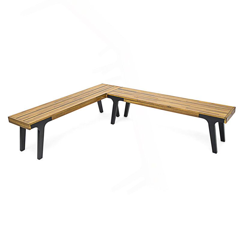 Set Of 2 Rectangular Bench, Outdoor Bench