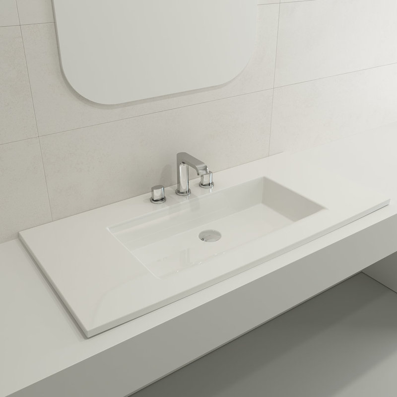 Ravenna Bathroom Sink, White, Single-Hole