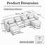 Canapé modulaire en L surdimensionné en forme de L Cloud Couch, canapé 4 places avec repose-pieds, coussins de siège épais et confortables, tissu en velours côtelé respirant-134376366