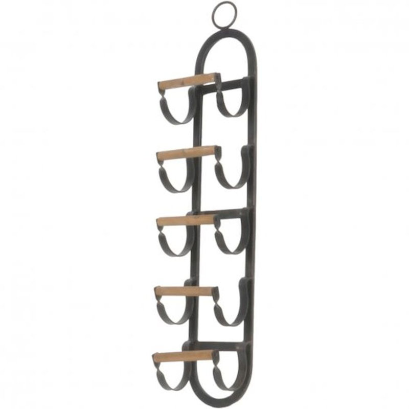 Wall Mounted Wine Bottle Rack in Black