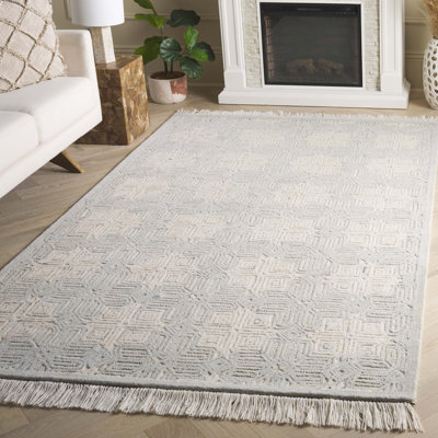 Hillyer Hand Woven Wool and Cotton Geometric Area Rug 