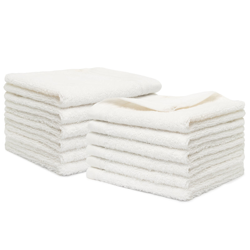 Ensemble de serviettes essuie-mains 100% coton 4 pièces Kendra, Blanc, 12