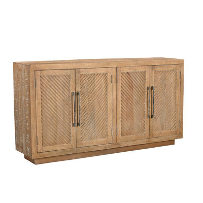 Josiane 4-door Carved Solid Wood Sideboard