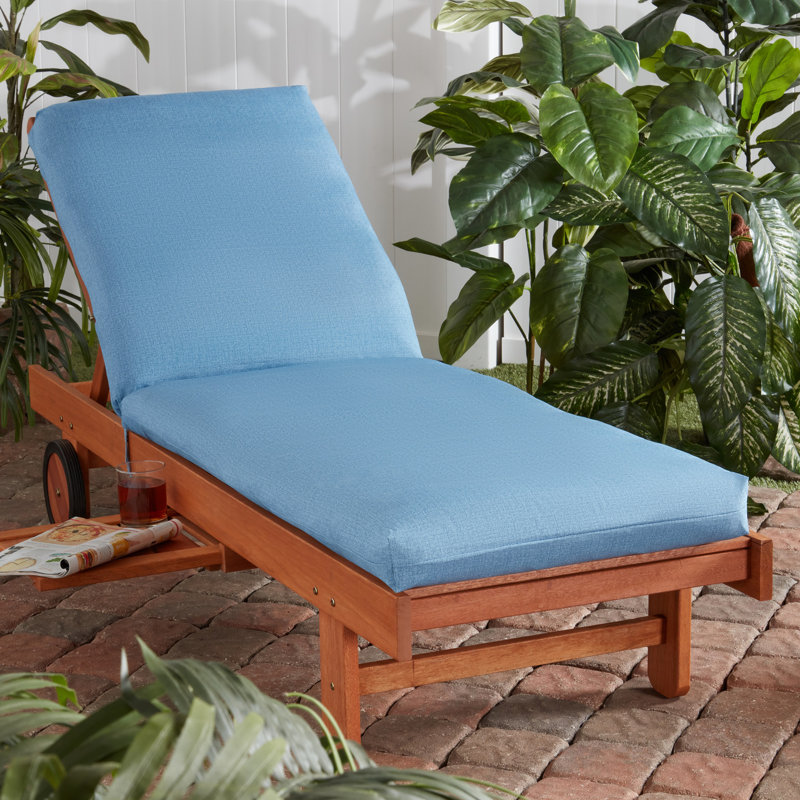 Outdoor Chaise Lounge Chair Cushion, Denim