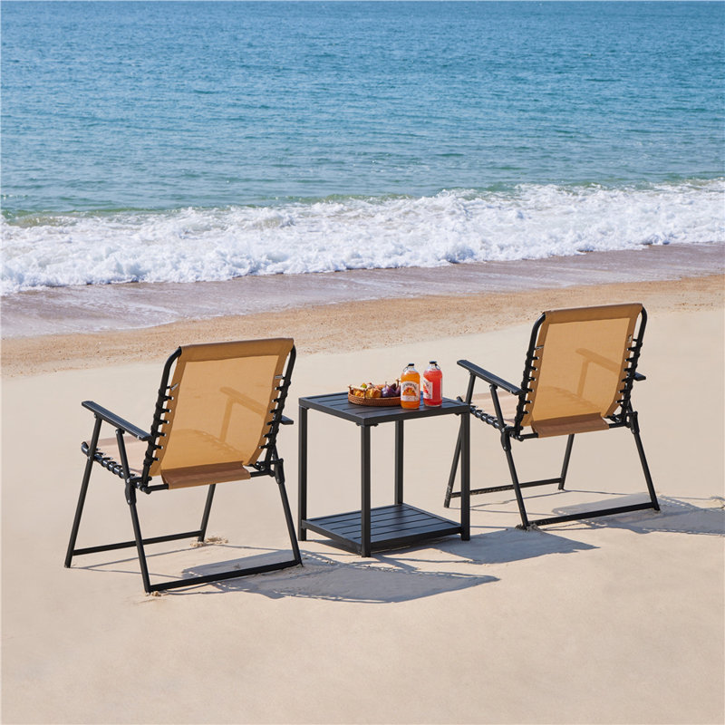 Parral Foldable Outdoor Patio Dining Armchair, Beige
