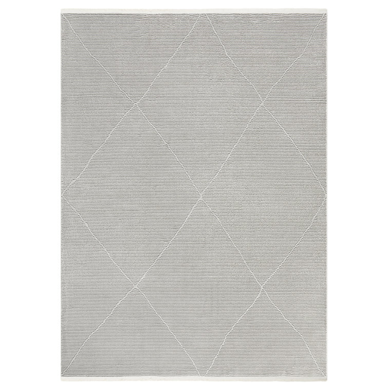 TOWN & COUNTRY LUXE Tretta Contemporary Diamonds Runner Area Rug with Plush High-Low Texture, Ivory