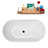 55" Streamline Soaking Glossy White Freestanding Tub and Tray With Internal Drain-101412994