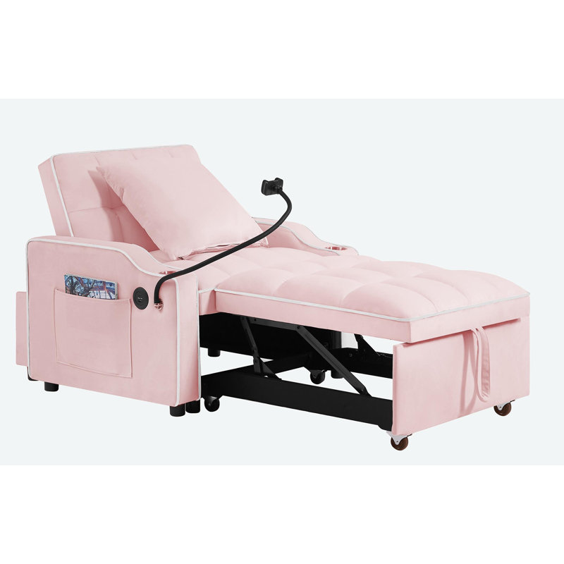 Mintie Velvet Accent Chair, Pink Velvet