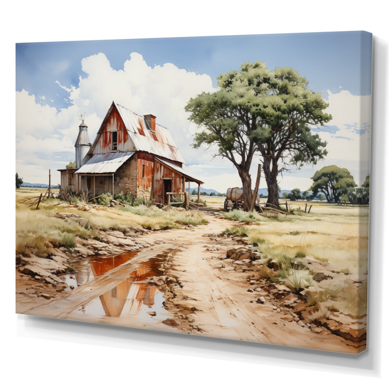 Brisseida Farmhouse Patterns An I - print, H 30 po x l 40 po x P 1,5 po, Toile tendue