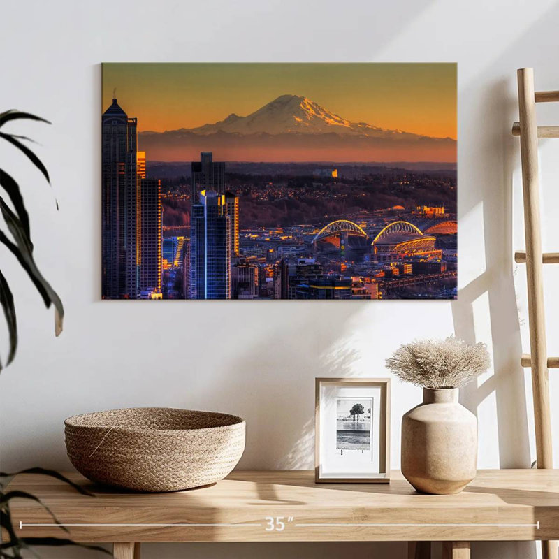 Sirci Seattle, coucher de soleil brillant, H 16 po x l 24 po