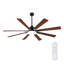 Ventilateur de plafond intérieur / extérieur 72 pouces avec lumière et télécommande, conception à 8 pales en noir et rouge