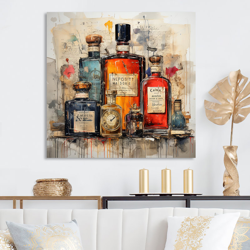 «Sc Parfum Elegance Vintage Perfumes 2 - Parfums», art mural en métal, H 16 po x l 16 po