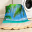 Jeté en flanelle bleue ultra douce, imprimé palmier et imprimé tropical-131501813
