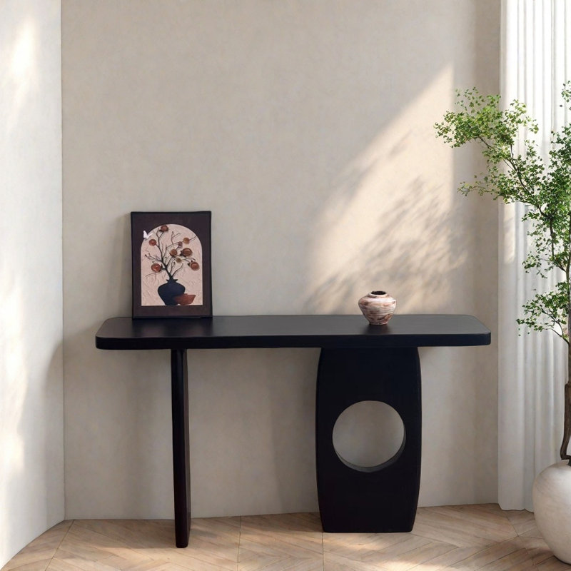 Console en bois de pin massif, H 31,5 po x l 47,2 po x P 13,8 po